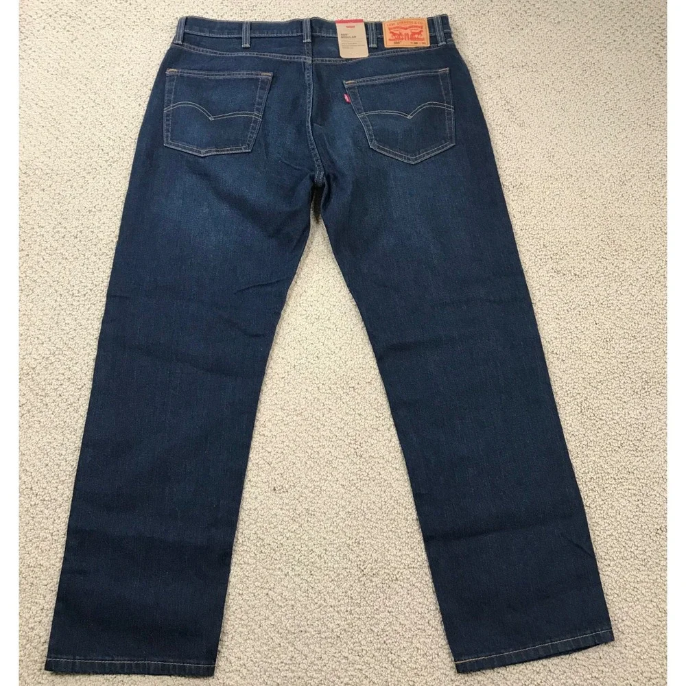 Levis 505 Regular Fit Dark Wash Indigo Denim Jeans 38x30 005052809‎ Mens
